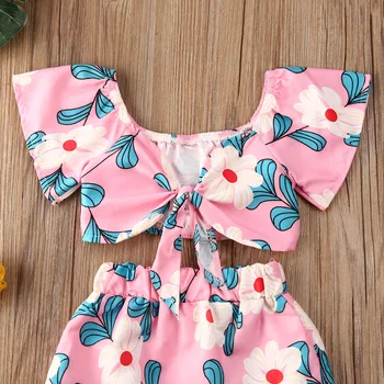 1-6 godina beba djeca girl ljetna odjeća skup usjeva vrhovima košulja i suknja haljina cvjetni ukrasi 2 kom.