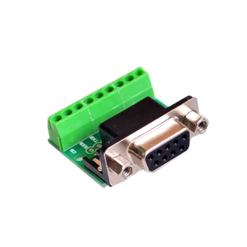 10 kom./lot DB9 RS232 Serial to Terminal ženski adapter priključak Breakout Board crni+zelena
