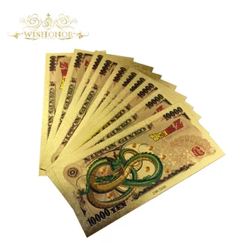 10 kom./lot Nova japanska novčanica 10 000 jena novčanice u 99,9% pozlaćenih lažni papirnati novac za zbirke