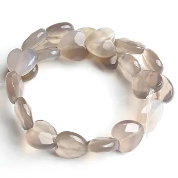 10 mm prirodni kamen Ahat siva perle srce ljubav je oblik slobodne razuporne perle za izradu nakita DIY narukvica i ogrlica 7.5
