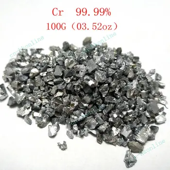 100 grama čestica metala, kroma, Cr posebne čistoće 99.99% Chromium Cr
