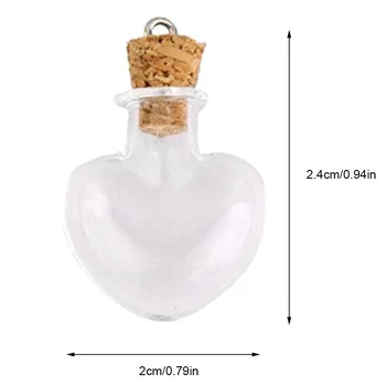 10Pcs/50pcs/100pcs 2.4 X 2cm 1.5 ml Peach Hearts u obliku srca Mini Glass Cork imao sam dvije boce Empty Sample Jar Wishing Bottle Storage Vial