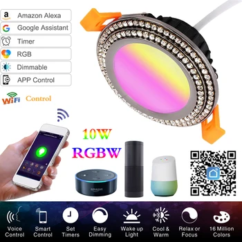 10W RGBW Smart WIFI Downlight LED plafonjere skrivena instalacija Downlight Light Dimmable Share Timer Led Spotlight