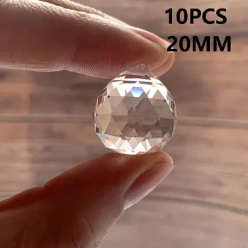 10шт 20mm Feng Shui visi фактурный kristalnu kuglu prizme, stakleni luster dio Suncatcher privjesak DIY visi ukras
