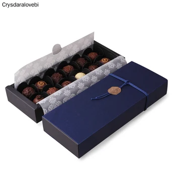 10шт crveno plavi pravokutnik 12 spojnih otvora čokolade za pakiranje kutija za Valentinovo bombon s okusom čokolade poklon kutija