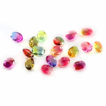 10шт gradient boje i ovalnog oblika kristalne perle 6x8 mm zašiljeni pre stakla Kristal neobičan kamen za izradu broševi nakit zaključke