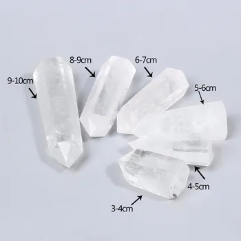1pc prirodni kamen prozirni kvarcni kristal šestokutno stup Kristalna točka ozdravljenja kamena reiki za uređenje doma uređenje dar nema rupe