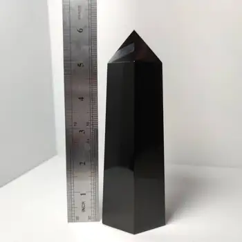 1pc prirodni opsidijan obelisk točka quartz crystal stick liječenje 550-600g
