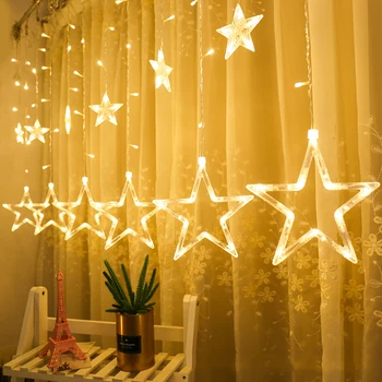 2.5 m Božićno гирлянда Zvijezda Vila je svjetlo zavjese niz led svjetiljke za vanjsku Božićno novogodišnji dekor lampe