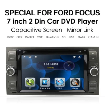 2 Din Car DVD GPS Radio-Multimedia Video Player For Ford Focus, Mondeo Transit C-MAX Fiest GPS RDS Steeling Wheel Control HD1080P