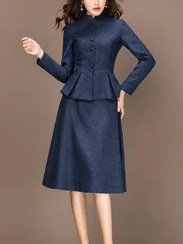 2 komada odjeće za žene 2020 moda jesen zima komplet od dva dijela elegantan ured Lady odijelo plus veličina 3XL casaco feminino LX439