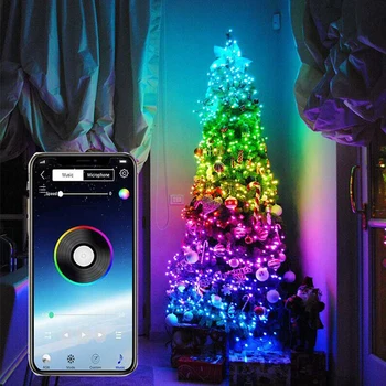 2 M/5 M/10 m / 20 m Božićno drvce ukrasima svjetla sinkronizacija s glazbom custom led svjetla niza aplikacija daljinski upravljač stranke rasvjete dekor