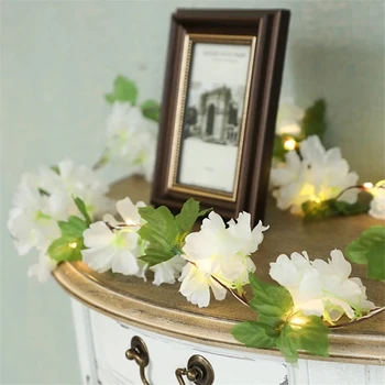 2 m Hortenzija cvijet ukrasne linije svjetlo гирлянда baterija bakar led vila svjetla linije za vjenčanje ukras stranke događaj
