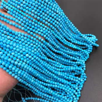 2 mm cijele izbrušena prirodni plavi Tirkiz perle maleni mali bijeli говлит plava tirkizna slobodan perle za izradu nakita DIY