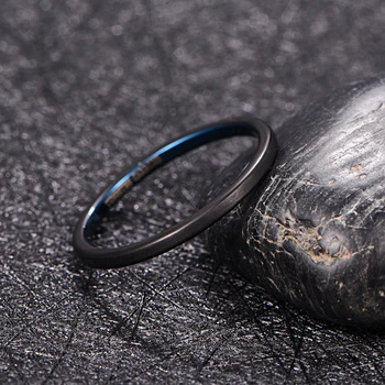 2 mm širok galvanske crna+plava mat вольфрамовая čelik muški prsten zaručnički prsten karbida volframa prsten T226R
