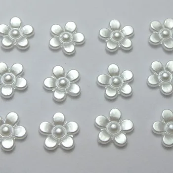 200 čisto bijela akrilna biseri Tratinčica cvijet zrna 11 mm FlatBacks Spomenar Craftt