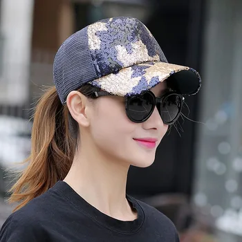 2017 summer Brand Leaves baseball cap Summer lady snapback cap ukrasite šešir šljokicama ili sjajnim kape za djevojčice