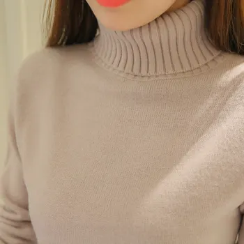 2019 Novi jesen zima žene pleteni puloveri puloveri водолазка dugi rukav jednobojnu tanki elastični kratak džemper žene