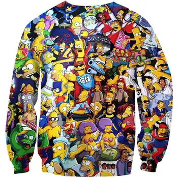 2020 3D tiskanje majica sa kapuljačom majica Simpson djeca crtani odjeća dječaci i djevojčice moda pulover poliester hoodie