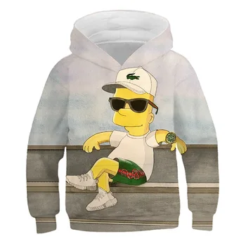 2020 dječaci hoodies Dječja odjeća majica jesen i zima djeca Simpson dugi rukav crtani poliester hoodies vrhovima 4-14 T