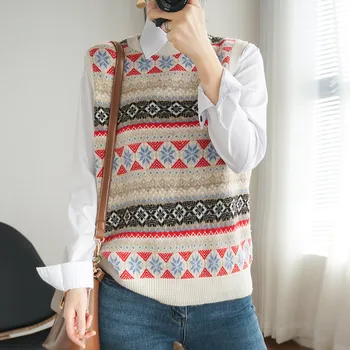 2020 Jesen Korejski Žene Ženska Odjeća Crop Top Vuna Mujer Kašmir Duga Pulover Džemper, Prsluk Ženski Klasicni Pletenja Rukava