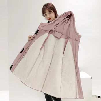 2020 Novi modni promašaj овечья vuna brod Parker Parka zimska jakna ženska čisti podesiv struk topla jakna i kaput