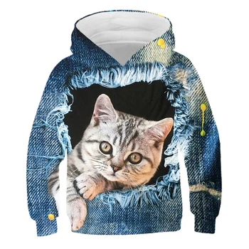 2020 Suqiu Slatka Mačka Hoodie dječaci i djevojčice s dugim rukavima crtani mačka majica majica svakodnevni ulični skakač