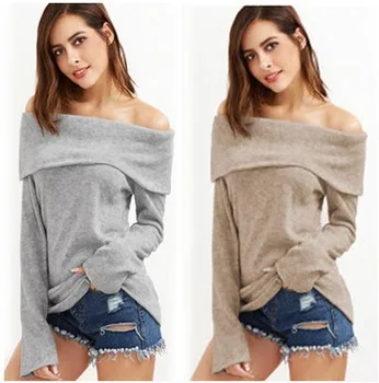 2020 zimske tople prodaju hladne ramena Ženski veste pleteni puloveri s kosom горловиной čvrste tanke ženski veste