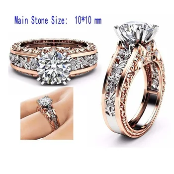 2021 vruće popularna boja ružičastog zlata vjenčanja vjenčani prstenovi za žene ženska velika moda stranka dar pad dostava nakita r5007
