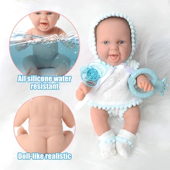 26 cm bebe Reborn Doll tijelo puni mekan silikon vodootporan 10 inča premie Boneca realno novorođene lutka za igračke dječji dar