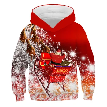 3D Djed Mraz i Božić hoodies majica sa kapuljačom svakodnevni ulični jesen dječaci djevojčice odjeća Božićni poklon dugi rukav