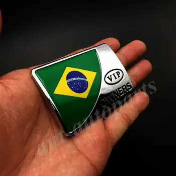 3D metal Brazil Brazilska zastava auto amblem ikona moto naljepnica izglađivanje