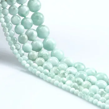 4-12 mm prirodni zeleni Ангелит okrugli slobodan dragulji kamene perle za izradu nakita DIY narukvica pribor mineralna zrna 15 inča