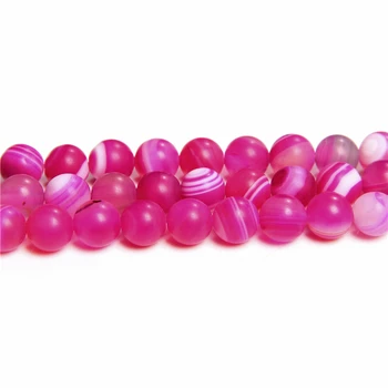 4 6 8 10 mm mat prirodna Roza, roza Agatha kamenih zrna ružičaste pruge Agatha kamen slobodan razuporne perle za izradu nakita narukvica