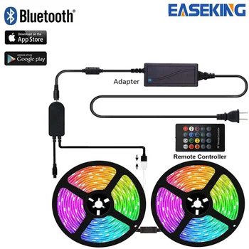 49FEET Bluetooth Music Light Stripes , Easeking 24key Remote Control RGB Traka 15M , 450pcs Colorful With Sound Sync Ribbon Svjetla