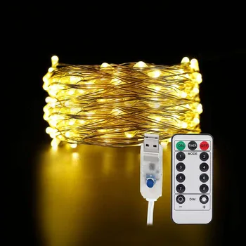 5/10M LED String Svjetla Remote Control Fairy Svjetla Garland USB Light Lamp For Christmas Wedding Party Decoration