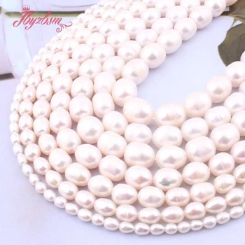 5-6 /7-8/8-9/10-11 mm bijeli Ovalni kultivirani slatkovodni biseri slobodan prirodni kamen perle za DIY ogrlica narukvica nakit 15