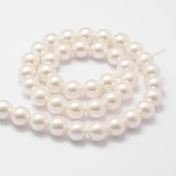 5 niti 4/6/8/10/12/14/16 mm Shell Pearl Bead Strands for making jewelry DIY ogrlica i narukvica, klasa a, cijele, cvijet Bijeli F80