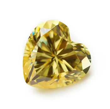 50шт 3x3~15x15 mm oblik srca slobodan CZ kamen zlatno-žute boje AAAAA kubni cirkonij sintetički kamen za nakit DIY dragulji kamen
