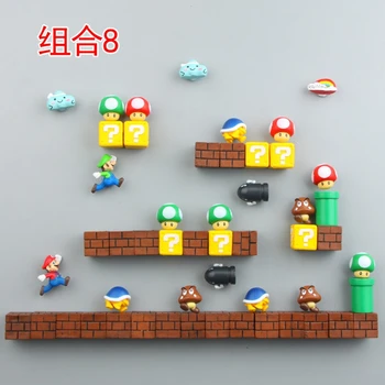 53шт 3D Super Mario smole magneti za hladnjak igračke za djecu uređenje doma uređenje figurice zid Mario Magnet metaka cigle
