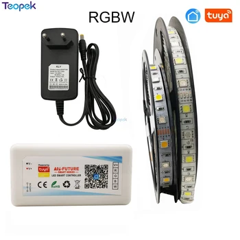 5M/10M 5050 RGB RGBW RGBCCT LED Strip Svjetlo Tape Flexible+ Tuya Wifi Controller Alexa Google Home Voice Control +adapter za napajanje