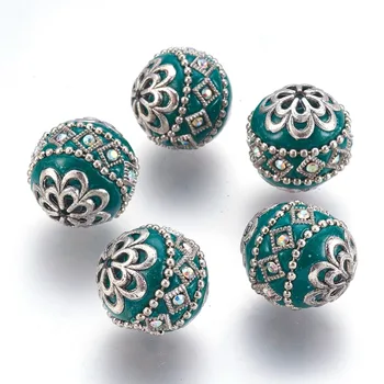 5pcs 20mm Unikatni Indonesia Beads with Metal Findings Round Antique DIY Making Jewelry ogrlice narukvice isporuke