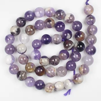 6-12mm prirodni cvijet Ametist okrugle perle od 15 inča na cjedilu, za izradu nakita DIY, privjesak,ogrlicu