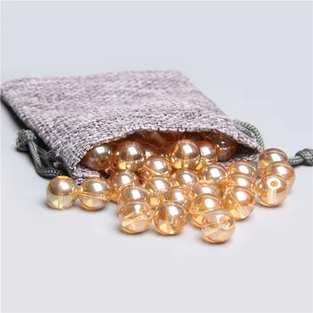 6 8 10 12 mm šampanjac staklene perle su okrugle, glatke slobodan perle za izradu nakita diy ručne izrade narukvica i ogrlica kristal u rasutom stanju