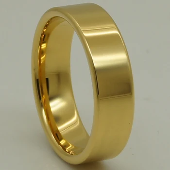 6 mm širina muškarci / žene zauvijek klasični jednostavan dužina cijevi par šampanjac zlatno pokriće вольфрамовое prsten 1 kom.