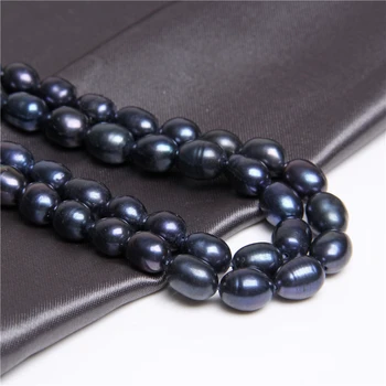 7 mm 8 mm biserne perle krumpir Crni biseri plavi sjaj baroka, ovalni kap biseri, perle za izradu nakita DIY narukvica i ogrlica 14