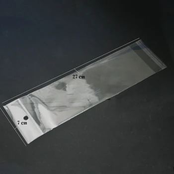 7x27 cm prozirna prozirna plastika OPP torbe nakit pakiranje prikaz samoljepljivi poster torbe za DIY svadbeni poklon paketi