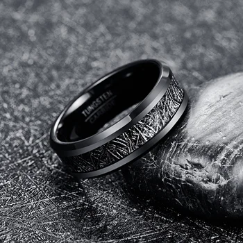 8 mm muška širina prsten od volfram karbida izolacija Crno инкрустированное Crno имитационное Вермикулитовое zaručnički prsten prsten вольфрамовое