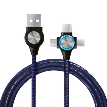 ACCEZZ 3 u 1 USB kabel za prijenos podataka LED 8 Pin za iPhone X 8 7 XS MAX Micro USB Type C Android brzo punjenje kabel za Xiaomi Huawei