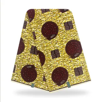 Afrički voštano platno pravi tiskano vosak pamučna tkanina Gana dizajn 6 metara/lot visoke kvalitete za odjeću